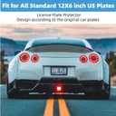 2 Pack License Plate Protector, Plate Cover for Car Plastics Front/Rear License Plate Covers (Awith Border)