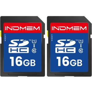 16GB SD Card, 2 Pack SDHC Flash Memory Cards UHS-I U1 Class 10 High-Speed Full HD Video Compatible with Digital Point-and-Shoot Cameras, HD Camcorders, DSLR and PC, 16GB(2pc)