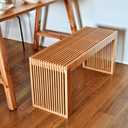 APRTAT Bamboo Dining Bench, 35 inch Farmhouse Decor Indoor Kitchen Table Bench, Entryway Shoe Rack Bench Solid Bamboo Benches for Living Room, Hallway, Bedroom, Bathroom, Long