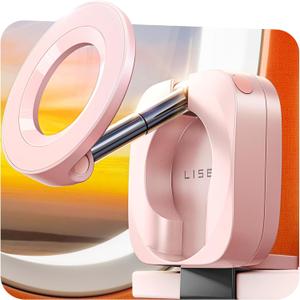 LISEN Airplane Phone Holder Travel Essentials for Women Long Flight Essentials Must Haves Handsfree for MagSafe Phone Stand Beach Vacation Cruise Essentials 2025 for iPhone 16 Pink (30 Magnets-pink)