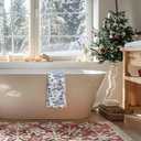 Blue and White Chinoiserie Winter Snowman Kitchen Dish Towels Winter Blue Forest Snowman Hand Towels,Christmas Kitchen Bathroom Decor, 16x24 Inch