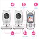 VTech BV73122GY Digital Video Baby Monitor with 2 Cameras and Automatic Night Vision, Gray