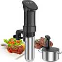 Sous Vide Machine-Suvee Cooker-Rocyis Sous Vide Kit with Lid, Recipes-1000W Fast Heating Immersion Circulator/Accurate Temperature and Timer/Digital Touch Screen, Stainless Steel (US Standard) (Black)