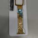 QUNDAXI Slim Metal Band with Apple Watch Band , Dressy Stainless Steel Chain Strap for Women Man iWatch Bands Gold, 45mm 44mm 42mm (Series 1-9/SE)