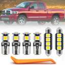 12pcs White Interior LED Lights Kit for 2003 2004 2005 2006 2007 2008 Dodge Ram 1500 2500 3500 Map Dome Visor Trunk Lights Super Bright 6000K Interior LED Light Bulbs + Install Tool