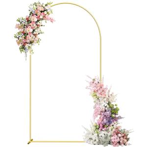 6.6FT Metal Arch Backdrop Stand, Gold Wedding Arch Frame, Balloon Arches Backdrop Stand for Birthday Party Baby Shower Graduation Ceremony Decoration