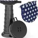 ALEVMOOM Upgraded Portable Collapsible Stool with Cushion Telescoping Stool with Painting Retractable Folding Stool Sturdy Capacity 440Ibs Camping Stool for Outdoor Hiking BBQ with Bag