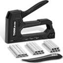 THINKWORK Light Duty Staple Gun - Black Upholstery Staple Gun for Wood with 1600pcs JT21 Staples 1/4", 5/16", 3/8" and Staple Remover, Fabric Stapler Gun for Crafts, Home Use, Wall, DIY, Lights Decora