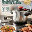 WantJoin 13QT Pressure Cooker - 3-In-1 Stainless Steel Pressure Canner Compatible with Gas & Induction Cooker, Protective Devices, Canner Rack Included, Adjustable 3 Pressure for Family Kitchen