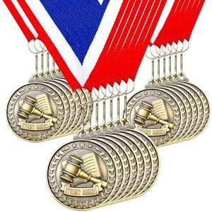 Quelay 30 Pcs 2'' Award Medals Bulk Gold Winner Medals with Neck Ribbons Metal Trophy Award Prize Gift for Tournaments, Competitions, Party, Kids and Adults