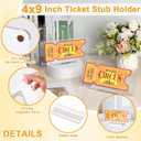 3 Pcs Acrylic Ticket Stub Holder with Base 4x9 Inch Clear Ticket Stub Display Ticket Stub Organizer Double-Sided Ticket Protector for Display and Protect Movie Concert Show Play Ticket