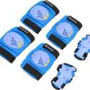 BOSONER Kids/Youth Knee Pads Elbow Pads Wrist Guards Set for 3-15 Years, Child Protective Gear Set for Roller Skates, Cycling, BMX Bike, Skateboard, Inline Skating, Scooter Riding Sports (Navy Blue)