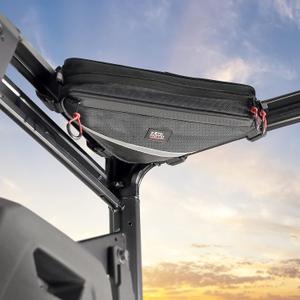 KEMIMOTO UTV Roll Bar Triangle Storage Bag, Water Resistant Universal Roof/Door/Side Armrest Bag Compatible with Most UTV, Road and Mountain Bikes