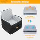 PETICON Waterproof Dog Car Seat for Small Medium Dogs, 6in Memory Foam Pet Booster Seat for Dogs up to 26 lbs with Pockets, Detachable Washable Pet Carseat with Y-Shape Safety Belt