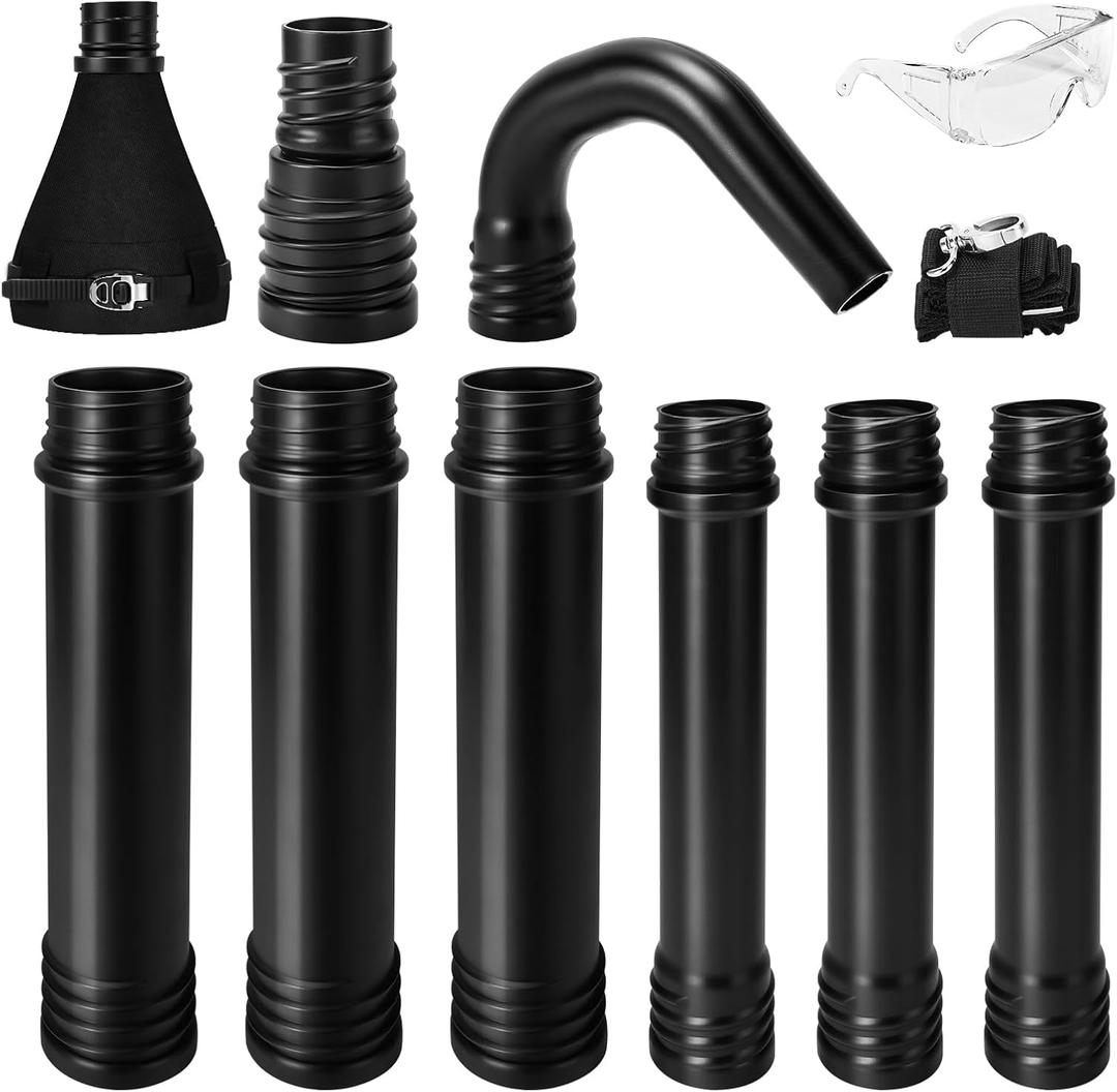 Buzzlett Universal Gutter Cleaning Kit for Leaf Blowers, 9.3 Feet Long Gutter Cleaning Tools to Easily Clear Roof Leaves and Debris, Black