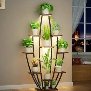 Plant Stand Indoor with Grow Lights - 10 Tiered Tall Plant Shelf Indoor, 59" Large Plant Stands for Indoor Plants, Matel Coner Flower Holder Rack Display for Living Room Patio Garden Balcony Home