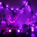 Halloween Horror Atmosphere Lights, Orange&Purple LED String Lights with 9.9FT Creepy Black Gauze, Battery Powered with Timer & 8 Flashing Modes (2 Pack Orange & Purple)