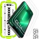 Esanik [2+2 Pack for iPhone 13 Pro Tempered Glass Screen Protector & Camera Lens Cover - Military-Grade 9H Hardness, HD Clear, Anti-Scratch, Flawless Fit Tray