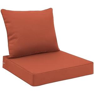 Favoyard Outdoor Seat Cushion Set 22 x 22 Inch Waterproof & Fade Resistant Patio Furniture Cushions with Removable Cover Deep Seat & Back Cushion with Handle and Adjustable Straps for Chair Sofa Couch
