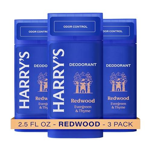 Harry's Aluminum Free Deodorant for Men - Odor Control, Redwood Scent, 2.5 Oz, 3-Pack, Men Deodorant Aluminum Free