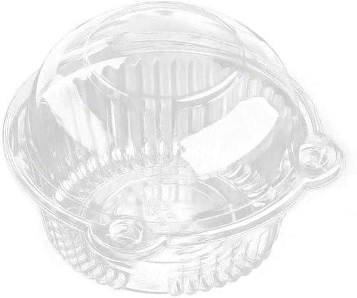 50Pcs Individual Clear Plastic Cupcake Containers - Cupcake Holders with Transparent Lids, Clear Dessert Boxes for Cupcakes, Single Cupcake Box for Holiday Treats, Weddings, Baby Showers and Parties