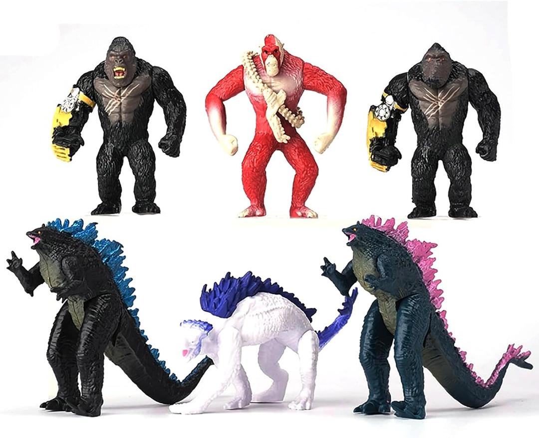 Epic Monster Battle Action Figures Set, 6-Pack 4.7" Tall Collectible Toys, Highly Detailed and Articulated, Ideal for Fans and Collectors, Movie Monster Series (6pcs)