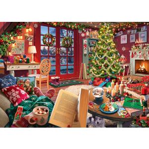 Ravensburger Cozy Christmas - 500 Piece Large Format Puzzle for Adults - Warm Holiday Gathering - Perfect for Winter Evenings