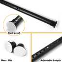Homease Tension Shower Curtain Rods 28-43.3 Inch Room Divider Never Rust Adjustable Spring Rods for Window Bathroom Balcony Storeroom Laundry Non-slip No Drilling Easy to Install Black Matte