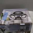 MEGATEK Portable CD Player Boombox with FM Radio, Bluetooth, USB Port, AUX Input, and Headphone Jack – CD-R/CD-RW/MP3-CD Compatible, Clear Stereo Sound, Backlit LCD Display – Black