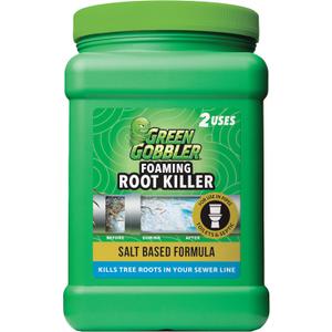 Green Gobbler, FOAMING Root Killer | Kills Tree Roots in Pipes & Sewer Lines | Contains No Copper Sulfate | Safe for Pipes and Septic - 2 USES, 4 LBS