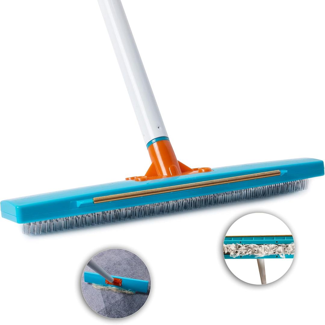 Carpet Rake-Carpet Hair Removal Tool-Carpet Rake to Fluff Carpet-Carpet Scraper Brush Rug Comb Pet Cat Fur Dog Hair Remover for Couch Furniture Carpet Broom