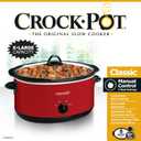 Crock-Pot 8-Quart Manual Slow Cooker, XL Family Size Serves 10+ People, Removable Stoneware with Warming Setting, Dishwasher Safe for Easy Cleanup, Red