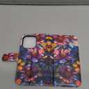 DEENAKIN for iPhone 15 Wallet Case with Card Holder + Cash Clip, RFID-Blocking, Military-Grade Drop Protection & UV-Printed Artwork, Magnetic Closure with Leather Kickstand - Vibrant Defined Blossoms