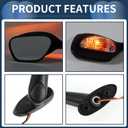 Motorcycle Rear View Mirrors Front Side Mirrors Mount Turn Signals Replacement for Suzuki GSXR600 2006-2018 for Suzuki GSXR1000 02-17 Aluminum Plastic Black Clear Adjustable