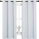 NICETOWN Window Treatment Thermal Insulated Grommet Room Darkening Curtains Drapes for Bedroom(2 Panels,42 by 63,PlatinumGreyish White)