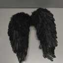 Taotenish Feather Angel Wings Party Costume Fancy Dress Fairy Feather Wing Christmas Decorations - Black