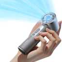 TORRAS COOLiFY iva Handheld Fan with Ice Cooler, 0-100 Adjustable Speed, Super Mini Powerful Portable Fan 5000mAh Rechargeable, Hand Fans for Travel Essentials, Outdoor, Gifts for Dad Women, Charcoal