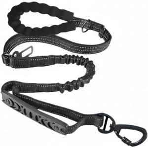 Bungee Leash for Large Dogs that Pull, No Pull Shock Absorbing Dog Leash, Heavy Duty 6FT Tangle-Free Training Lead up to 110lbs (BLACK)