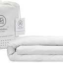 Threadmill White Cotton Duvet Cover King Size, Breathable Comforter Cover, Soft 1-Piece Cotton King Duvet Cover Hotel Style Light Weight with Strong Button Closure & Corner Ties, Fits Cal King Duvet