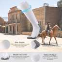 Ortis Cotton Full Cushion Over the Calf Socks OTC Knee High Thick Moisture Wicking Breathable Work Boot Thermal Warm (White)