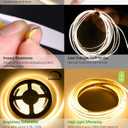 384Led/m 16.4ft COB Flexible LED Strip Light DC12V/24V Bendable Tape (24V, Warm White)
