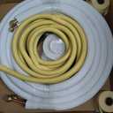 16FT Mini Split Line Set 1/4*3/8 OD HVAC Copper Tube Pipe Extension,3/8 Thickened PE Insulation Coil Air Conditioner Twin Copper Line Heating Equipment Hose with Flared Nuts (16FT (1/4+3/8) with wire)