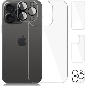 [3 Pack] Screen Protector for iPhone 15 Pro Max,Camera Protector, iPhone 15 Pro Max Front and Back Screen Protector Tempered Glass Protective Film(6.7")