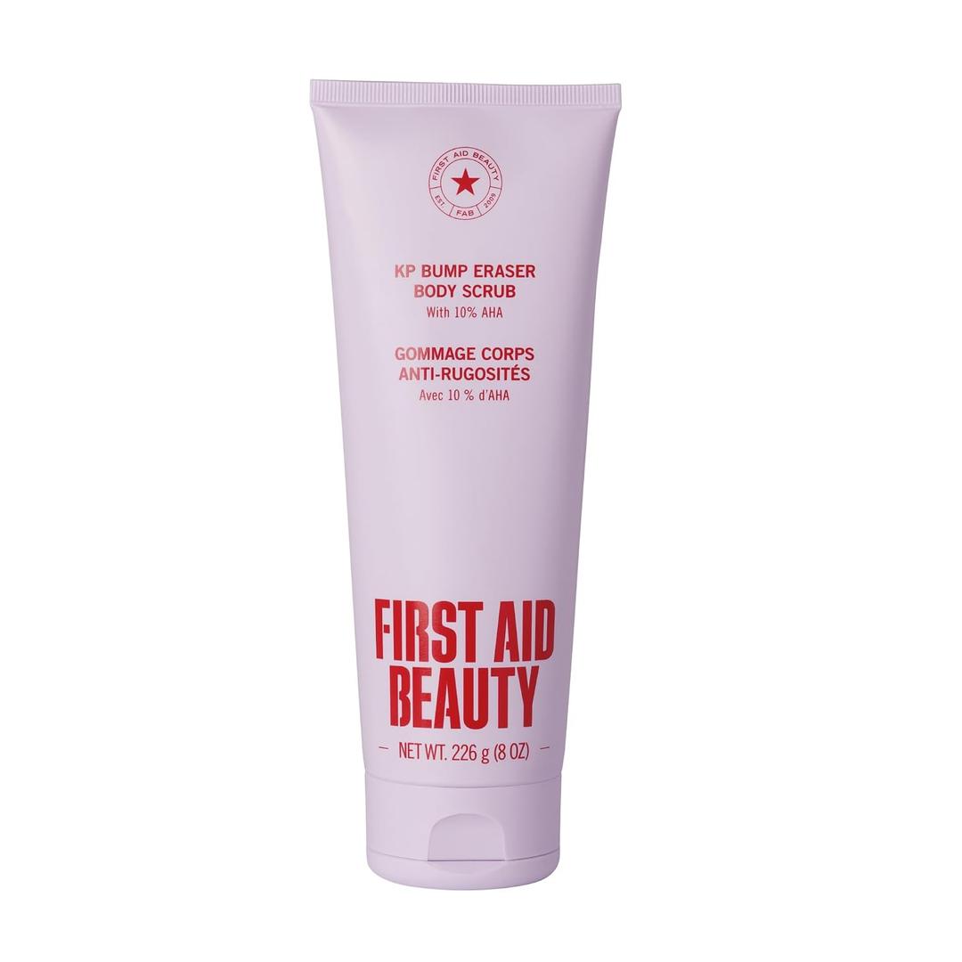 First Aid Beauty KP Bump Eraser Body Scrub with 10% AHA, Keratosis Pilaris Skin Exfoliator with Glycolic and Lactic acids