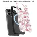 Goodon for iPhone 15 Pro Max Case - Wireless Charging - Dual-Layer Hard Shell & Silicone Cover - Protective Phone Case with Cute Wildflower Designs for Women - Vintage Floral Motif