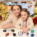Gemstone Advent Calendar, Advent Calendar for Kids with 24 Gemstones, a Rock Collection Christmas Countdown Calendar to Open Each Day