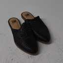 SM New York Reanne Mules Black Woven Shoes Pointed Toe Slip On Flats Size 6.5