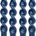 MAITREYA Navy Taper Candles Conical Stick Candles Spiral Taper Candles-Set of 4 for Decoration Weddings Party Church-Unscented Dripless Candles,10inch(C-Navy Blue)