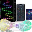Smart Fairy String Lights, 33Ft Usb DIY Twinkle Lights w/Remote & App Controlled, music sync,12 Modes, Multicolor & Warm White for Bedroom, Christmas, Parties,Wedding,Centerpiece, Decoration (32.8FT- 100LED)