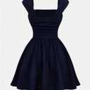 BEAUDRM Girl's Cute Summer Dresses Ruffle Party Dress Graduation Birthday Short Sundress Vacation Summer Clothes Dark Blue, 16 Years